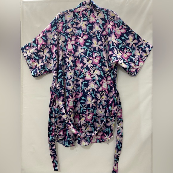 Vintage dark blue robe with matching belt - Picture 3 of 4